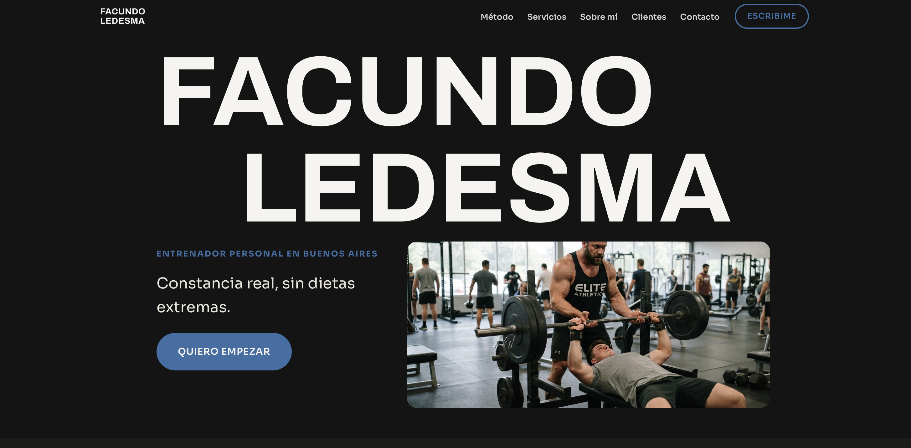 Landing para entrenador personal